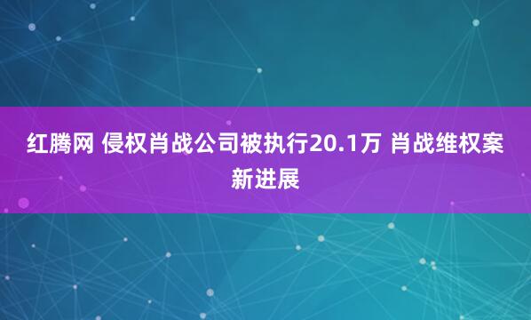 红腾网 侵权肖战公司被执行20.1万 肖战维权案新进展